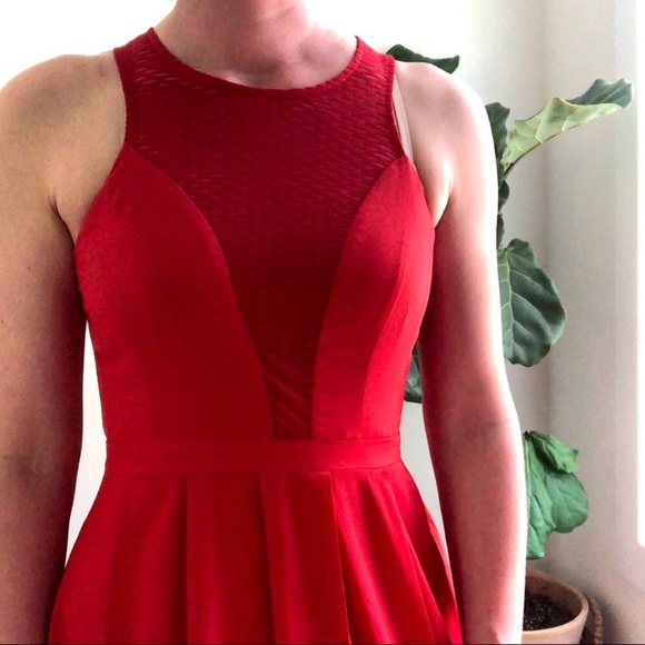 C. Luce red dress with mesh inlay size small - Picture 6 of 7